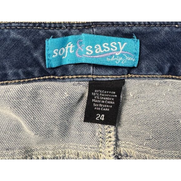 Soft and Sassy by Ariya Womens Plus Size Mid-Rise Blue Denim Skinny Jeans 24 - Picture 11 of 11